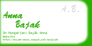 anna bajak business card