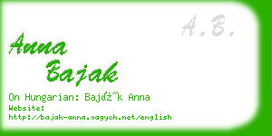 anna bajak business card